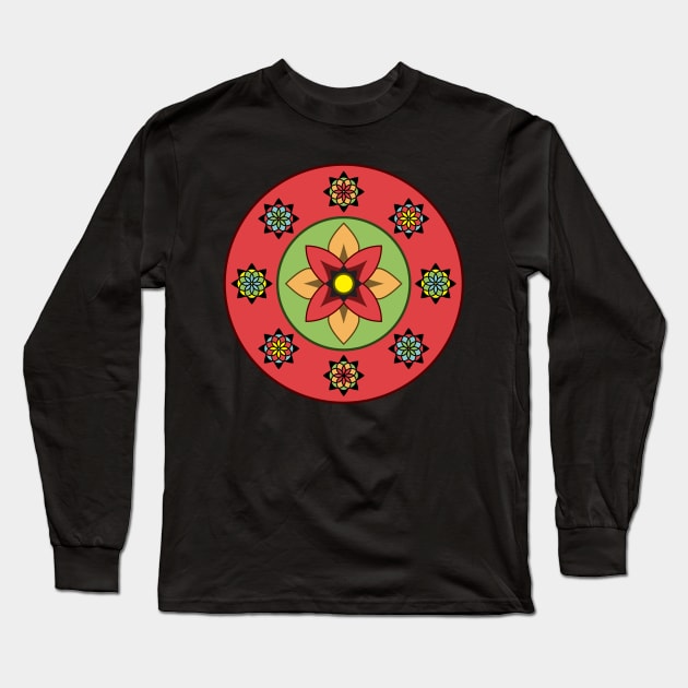 Blooming Flower of Life Mandala Long Sleeve T-Shirt by MonkeyBusiness